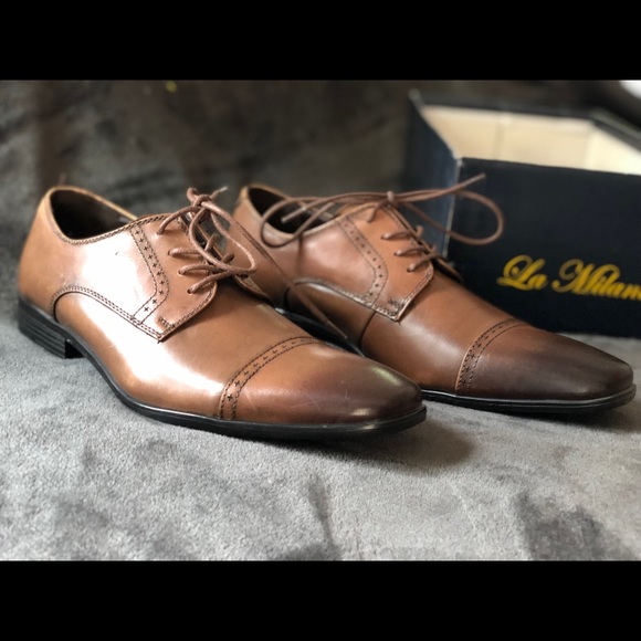 Mens size 8.5 La Milano Oxford cap toe dress shoes - Picture 2 of 10